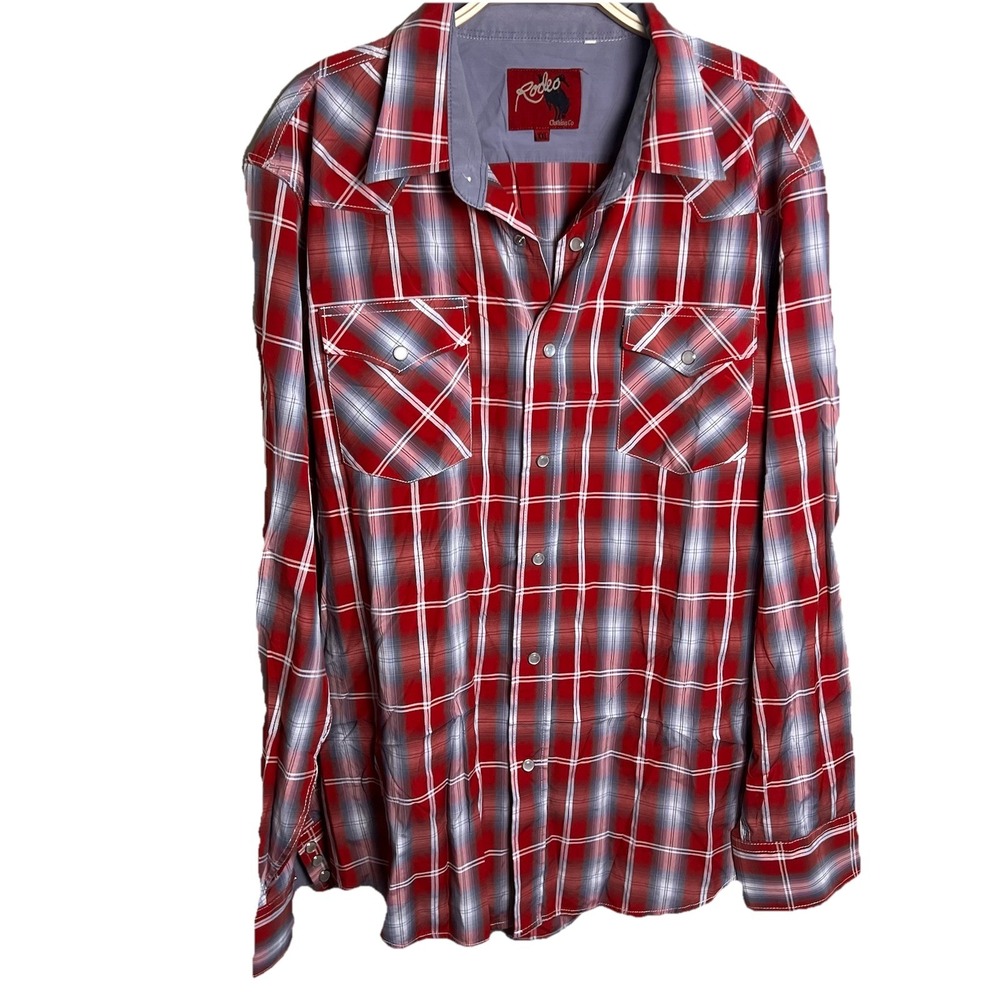 Rodeo Clothing Company Button-Up Pearl Snap Shirt Men's Size 2XL‎ Plaid Western